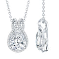 Certified 1.4 Carat Moissanite Teardrop Wedding Necklace with Silver Chain - Luzilly Bridal & Apparel