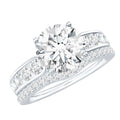 Certified 2 Carat Moissanite Engagement Ring with Wedding Band - Luzilly Bridal & Apparel