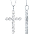 Certified Cubic Zirconia Christian Cross Necklace With Silver Chain - Luzilly Bridal & Apparel