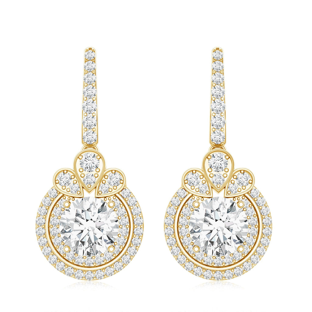 Certified Lab Grown Diamond Bridal Wedding Drop Earrings - Luzilly Bridal & Apparel