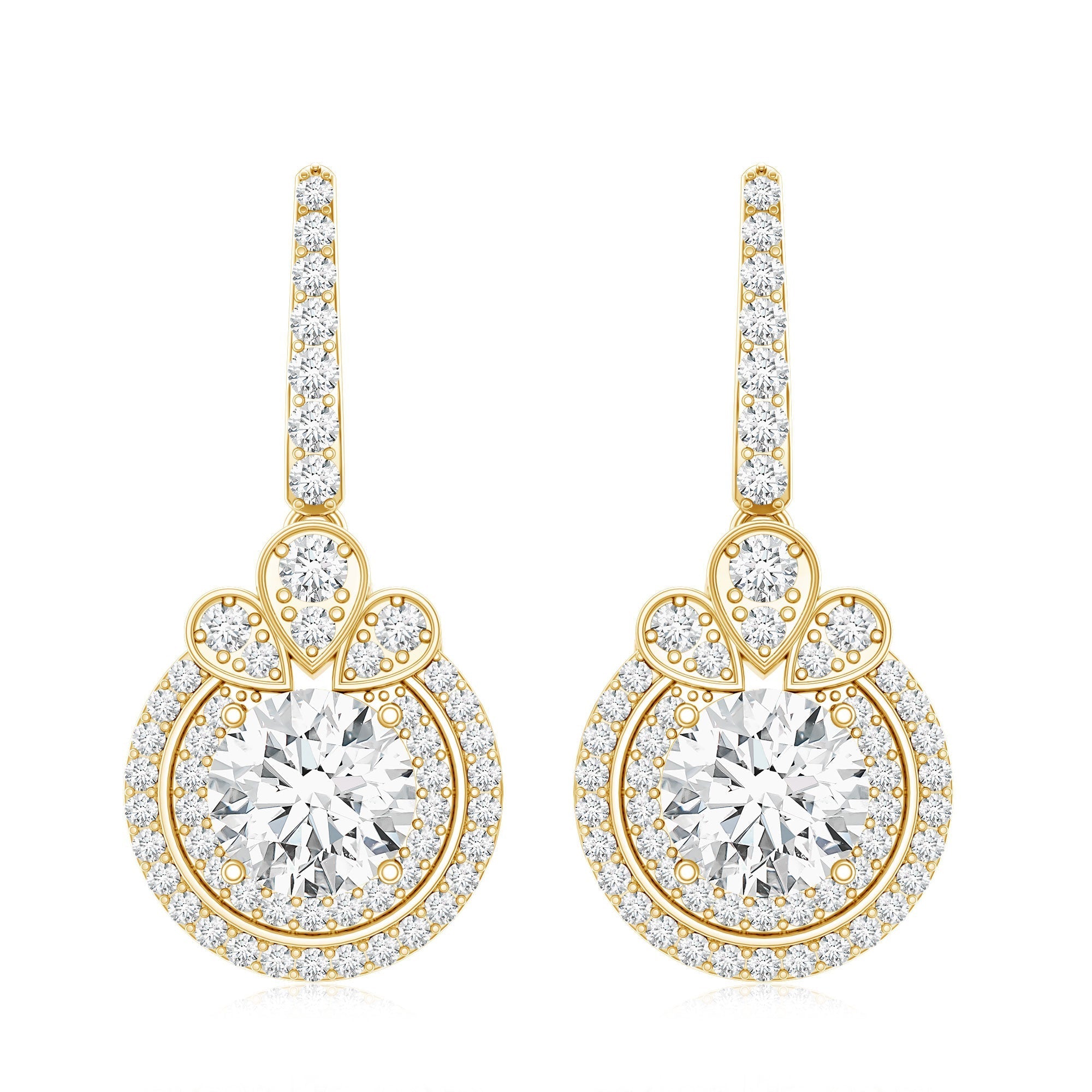 Certified Lab Grown Diamond Bridal Wedding Drop Earrings - Luzilly Bridal & Apparel