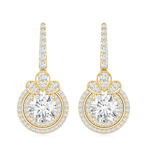 Certified Lab Grown Diamond Bridal Wedding Drop Earrings - Luzilly Bridal & Apparel