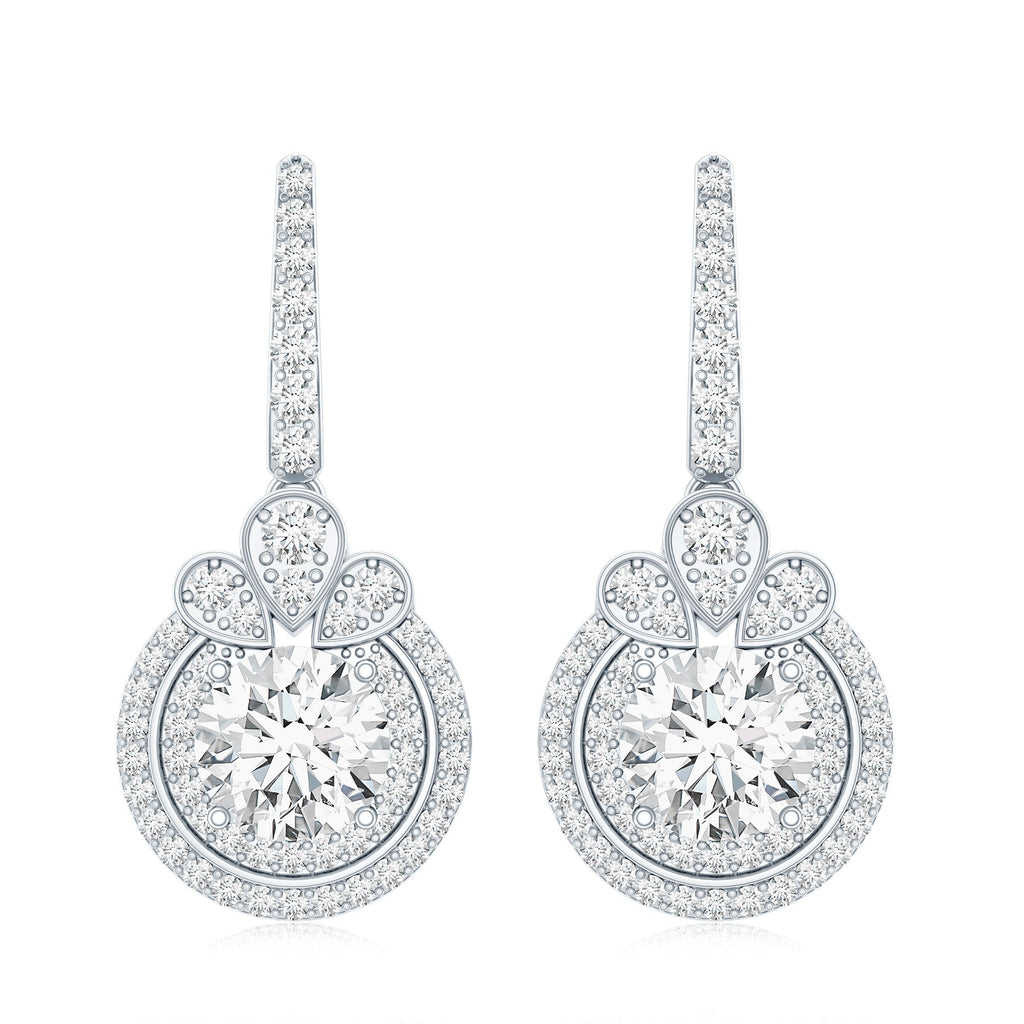 Certified Lab Grown Diamond Bridal Wedding Drop Earrings - Luzilly Bridal & Apparel