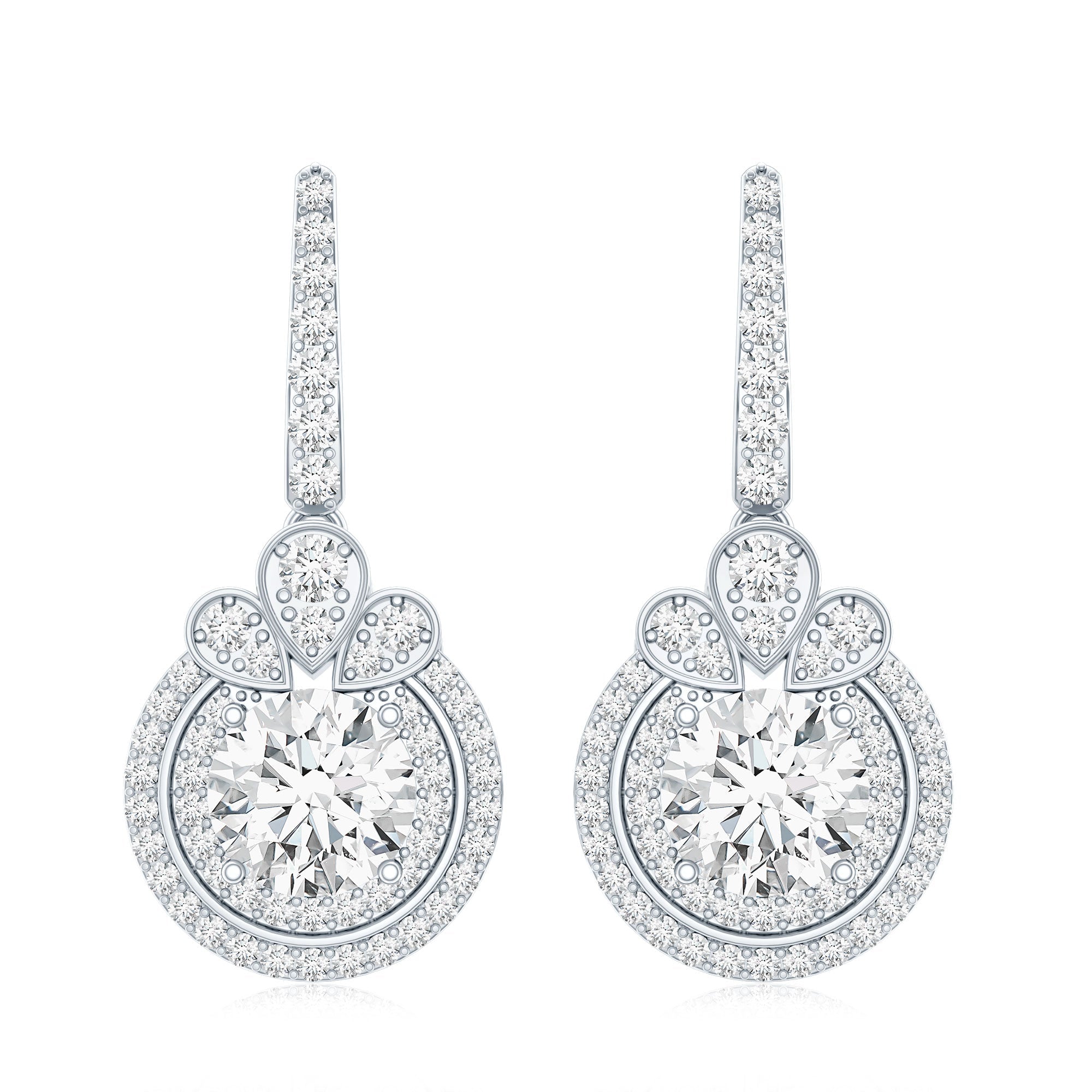 Certified Lab Grown Diamond Bridal Wedding Drop Earrings - Luzilly Bridal & Apparel