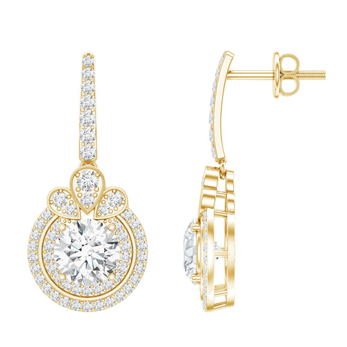 Certified Lab Grown Diamond Bridal Wedding Drop Earrings - Luzilly Bridal & Apparel