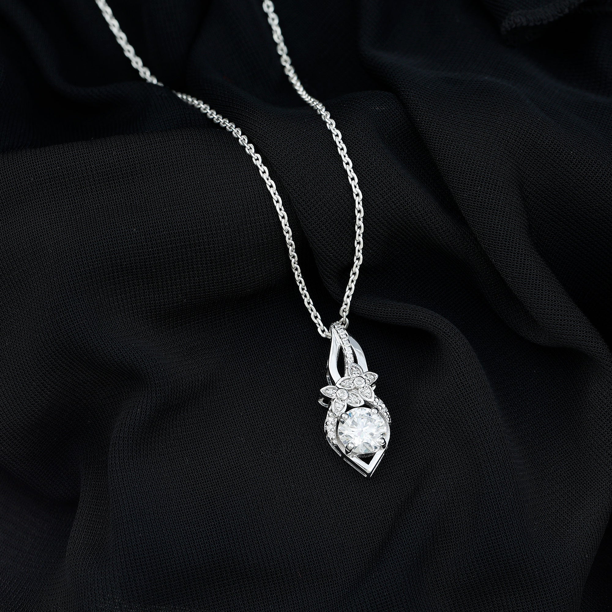 Certified Moissanite Designer Bridal Necklace For Wedding - Luzilly Bridal & Apparel
