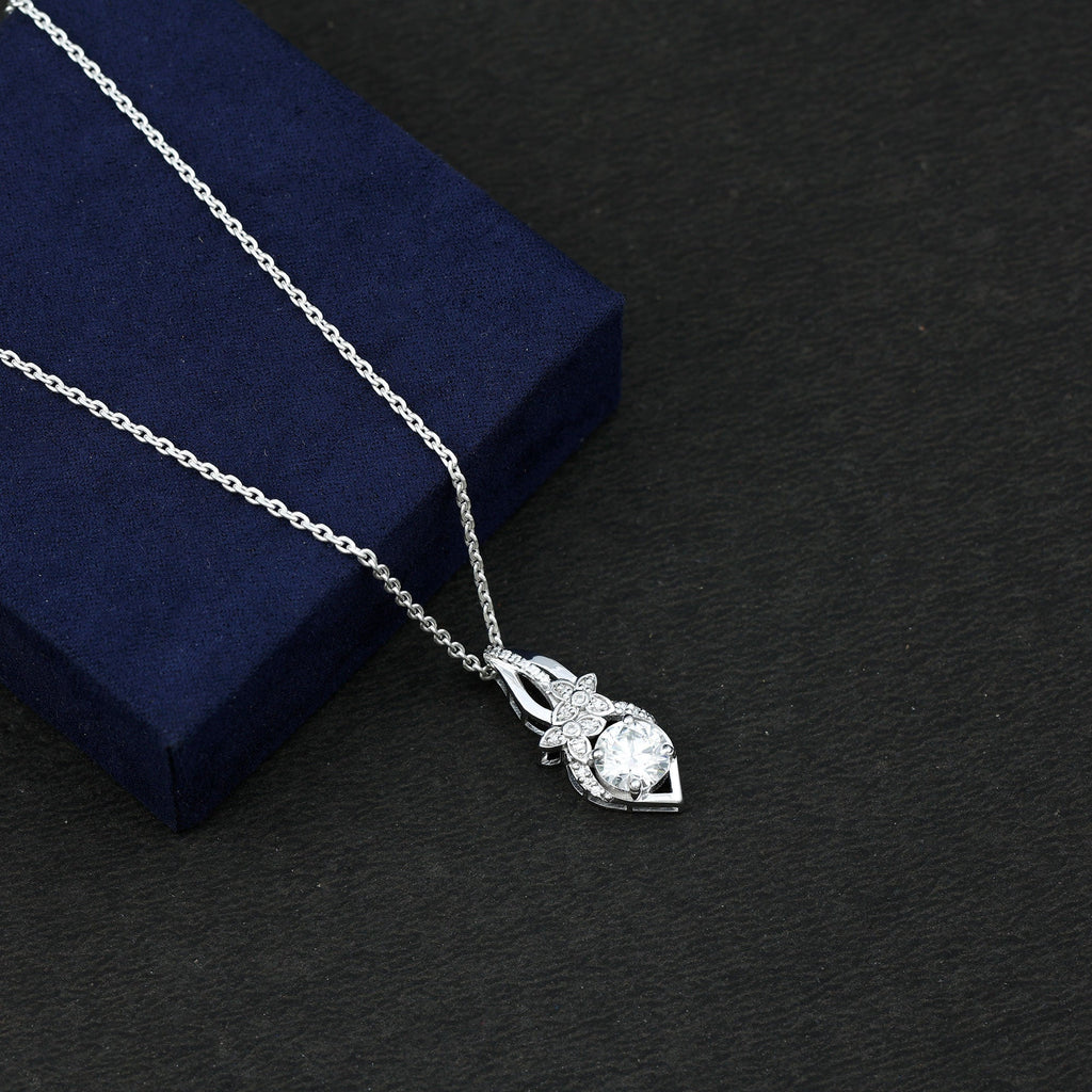 Certified Moissanite Designer Bridal Necklace For Wedding - Luzilly Bridal & Apparel
