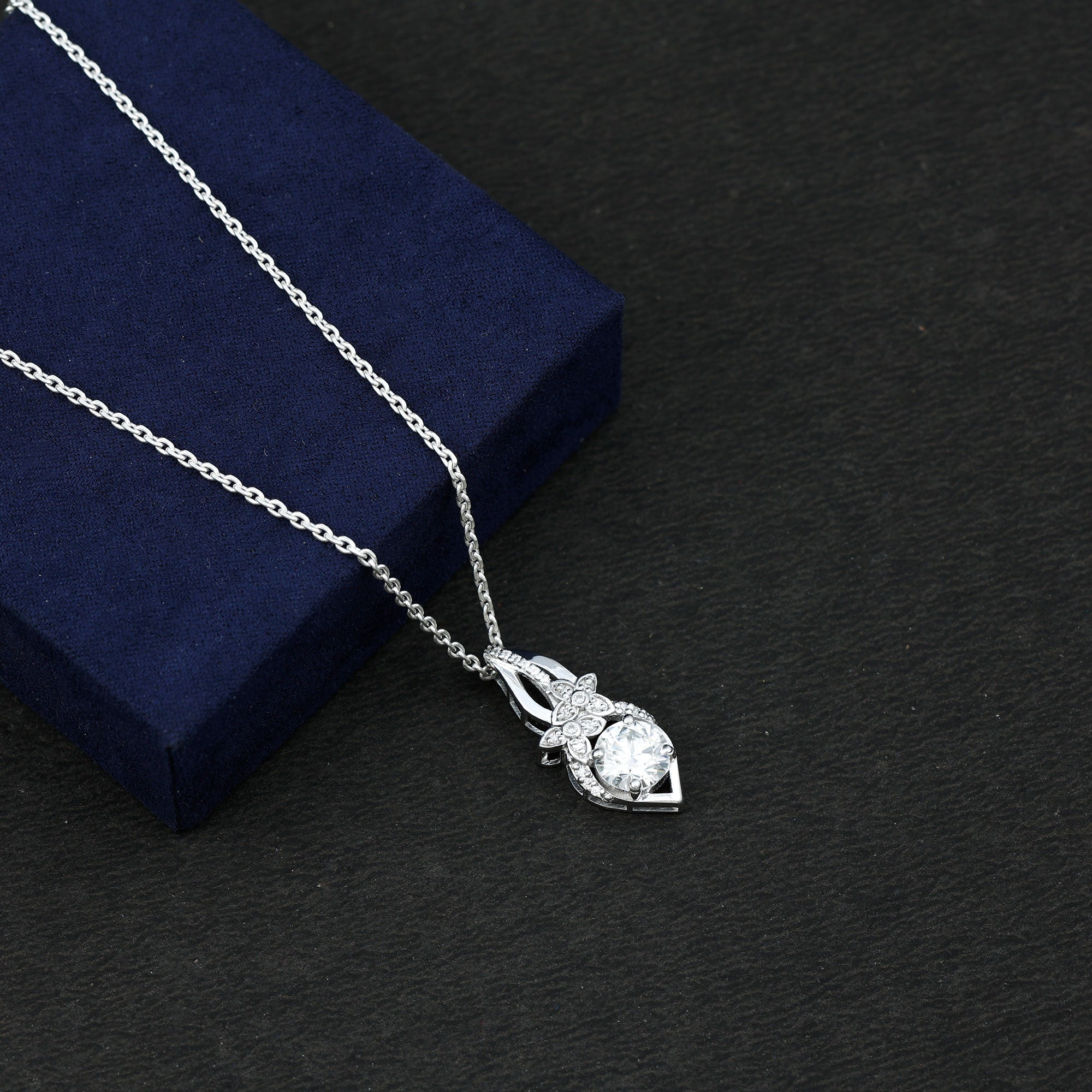 Certified Moissanite Designer Bridal Necklace For Wedding - Luzilly Bridal & Apparel