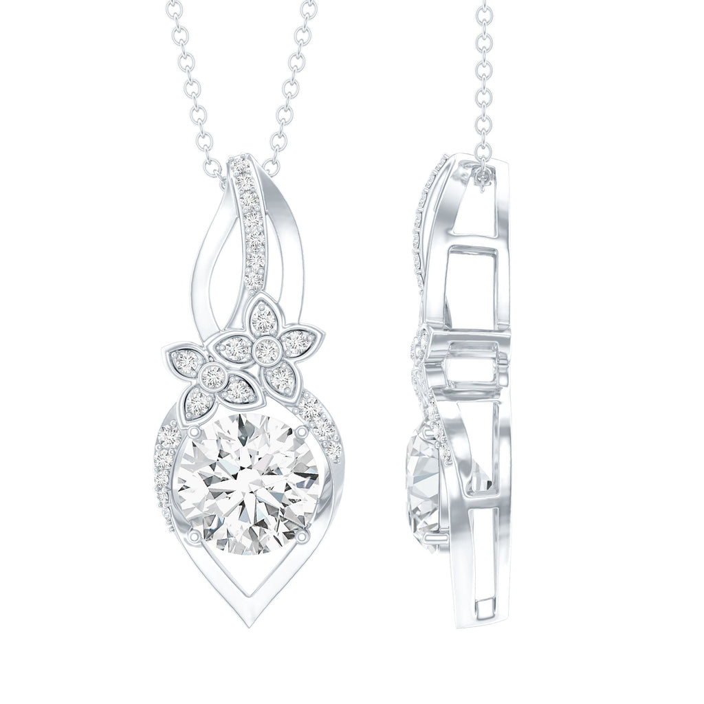 Certified Moissanite Designer Bridal Necklace For Wedding - Luzilly Bridal & Apparel