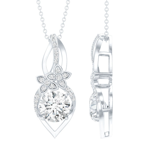 Certified Moissanite Designer Bridal Necklace For Wedding - Luzilly Bridal & Apparel