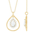 Certified Pear Shaped Moissanite Wedding Necklace for Bride - Luzilly Bridal & Apparel