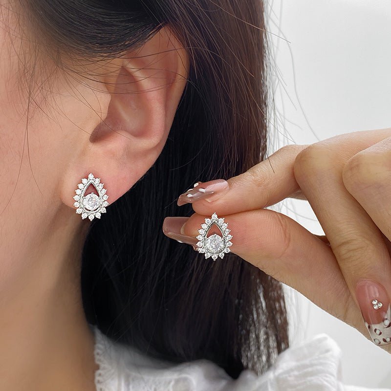 Champagne Zircon Teardrop Clip-On Earrings - Luzilly Bridal & Apparel