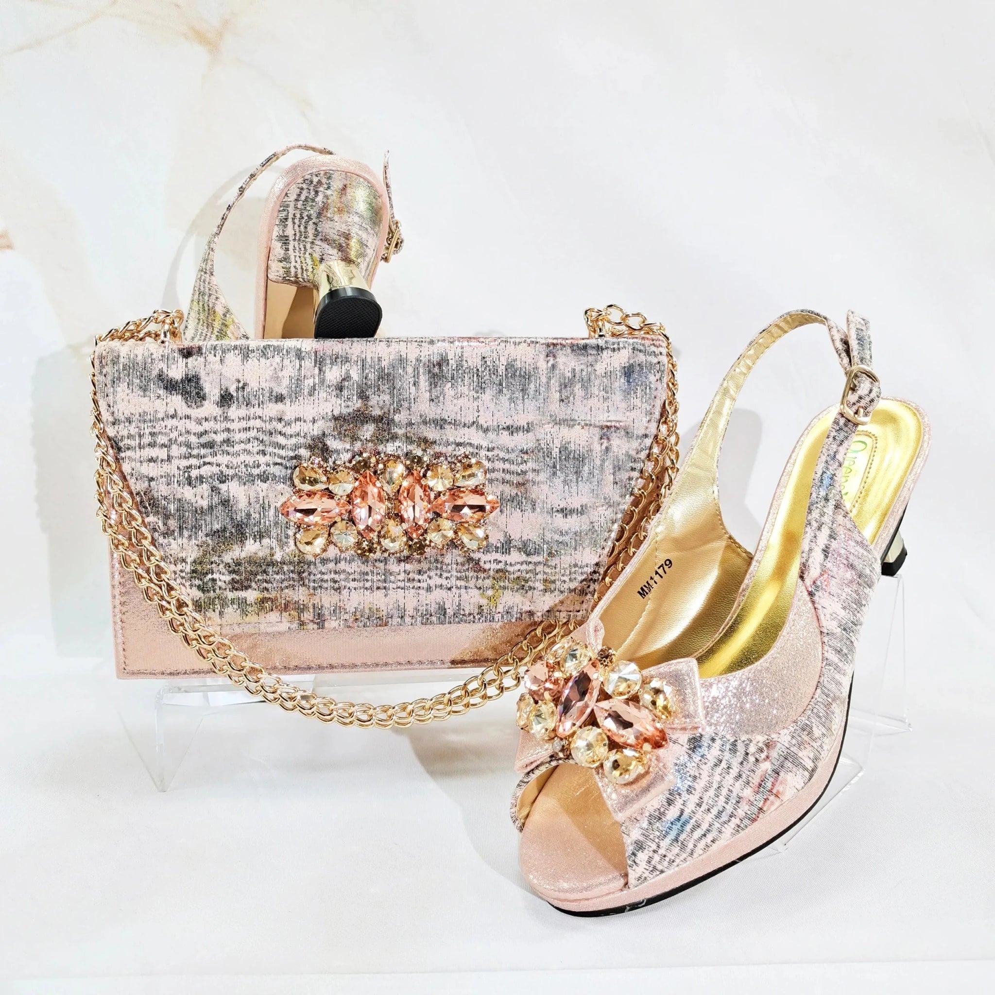 Charming Shoes And Bag Matching Set HN1-1 - Luzilly Bridal & Apparel