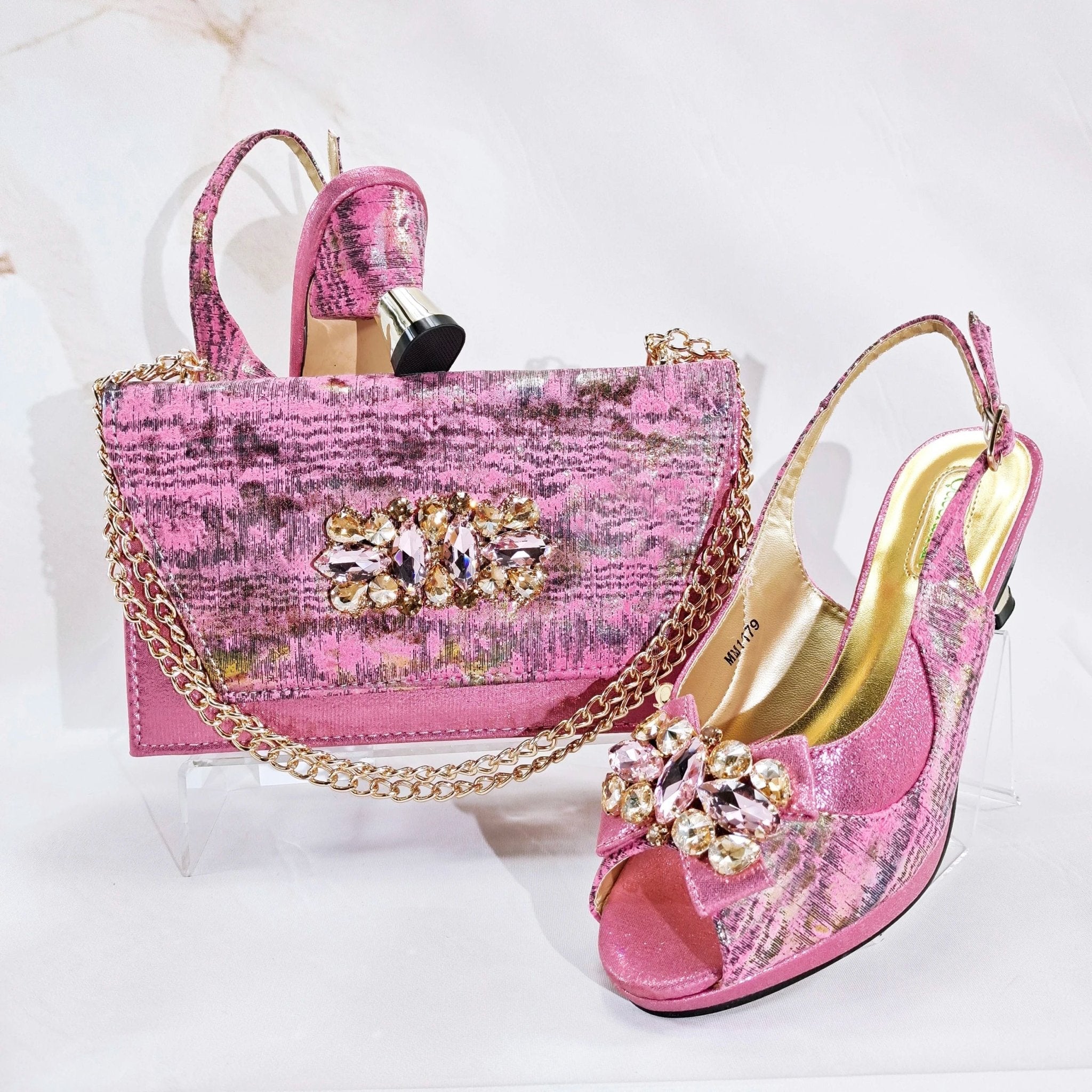 Charming Shoes And Bag Matching Set HN1-1 - Luzilly Bridal & Apparel