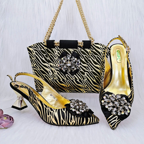 Charming Shoes And Bag Matching Set HRF1-6 - Luzilly Bridal & Apparel