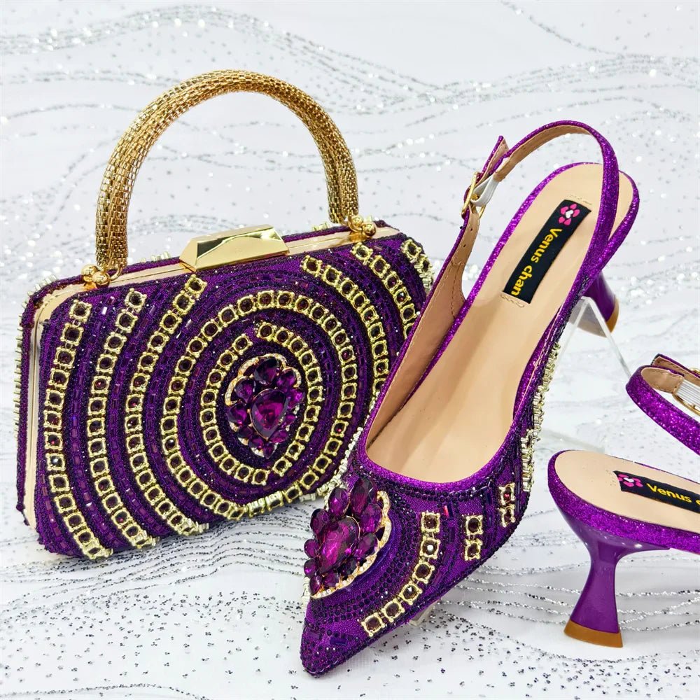 Charming Shoes And Bag Matching Set HVC1-2 - Luzilly Bridal & Apparel