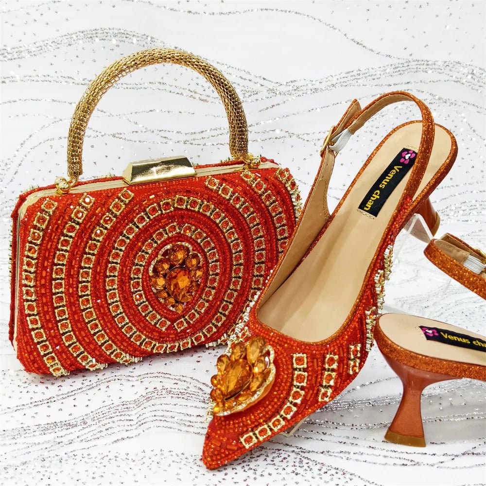 Charming Shoes And Bag Matching Set HVC1-2 - Luzilly Bridal & Apparel