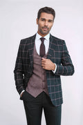 Checked Patterned Slim Fit Black Men Suit - Wessi - Luzilly Bridal & Apparel