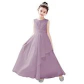 Chiffon Bow-Sash A-Line Flower Girl Dress - Luzilly Bridal & Apparel