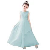 Chiffon Bow-Sash A-Line Flower Girl Dress - Luzilly Bridal & Apparel