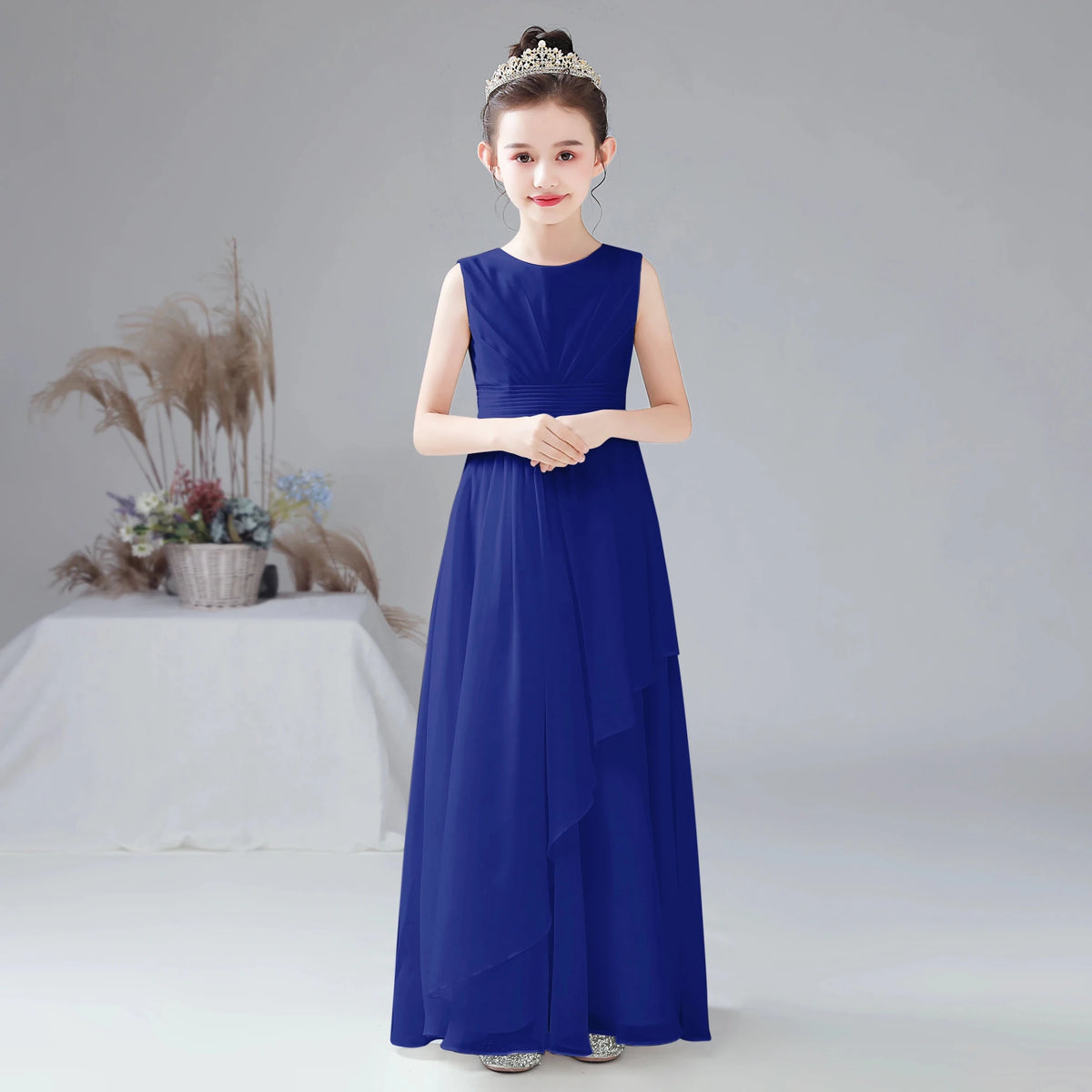 Chiffon Bow-Sash A-Line Flower Girl Dress - Luzilly Bridal & Apparel