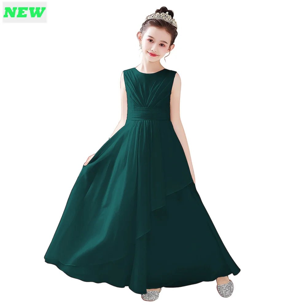 Chiffon Bow-Sash A-Line Flower Girl Dress - Luzilly Bridal & Apparel