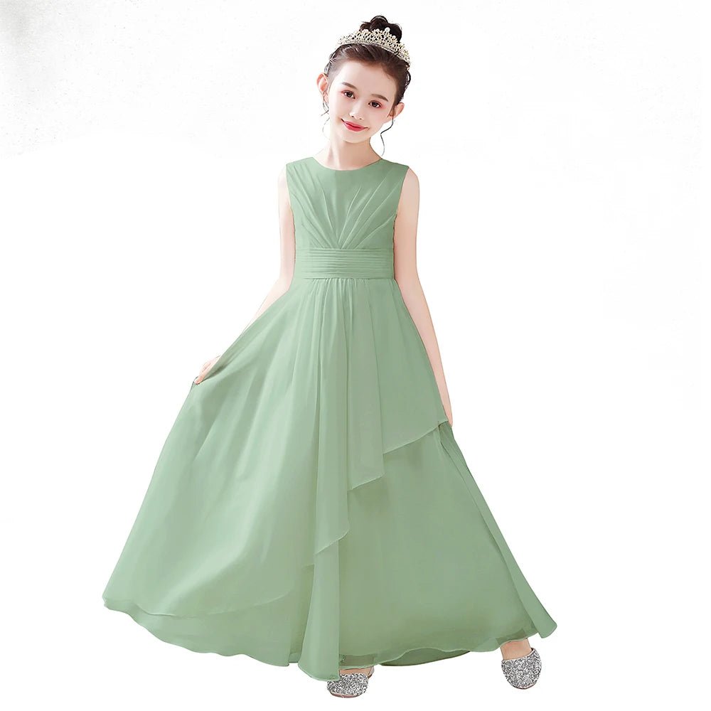 Chiffon Bow-Sash A-Line Flower Girl Dress - Luzilly Bridal & Apparel