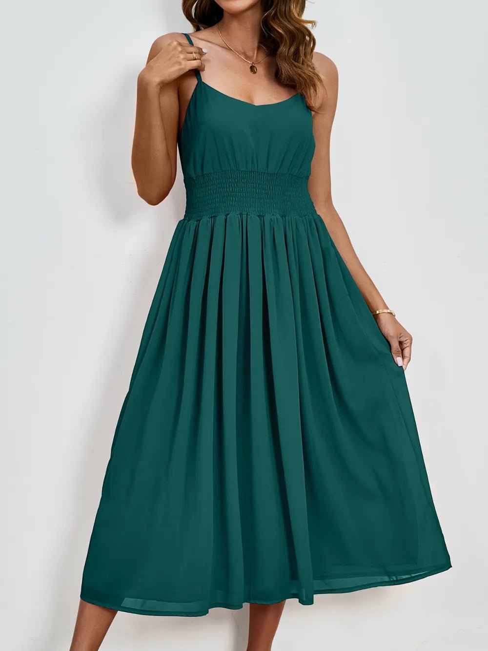 Chiffon dress V-neck strapless long dress for wedding guests - Luzilly Bridal & Apparel