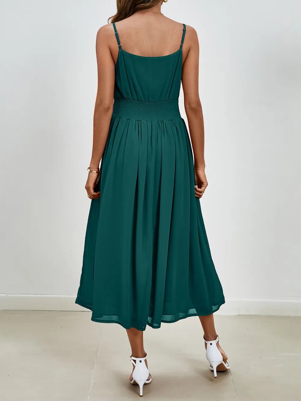 Chiffon dress V-neck strapless long dress for wedding guests - Luzilly Bridal & Apparel