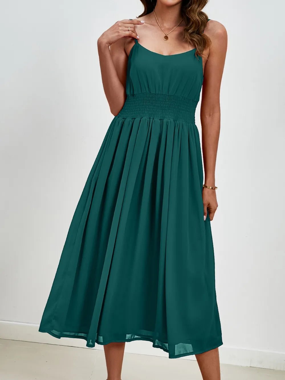 Chiffon dress V-neck strapless long dress for wedding guests - Luzilly Bridal & Apparel
