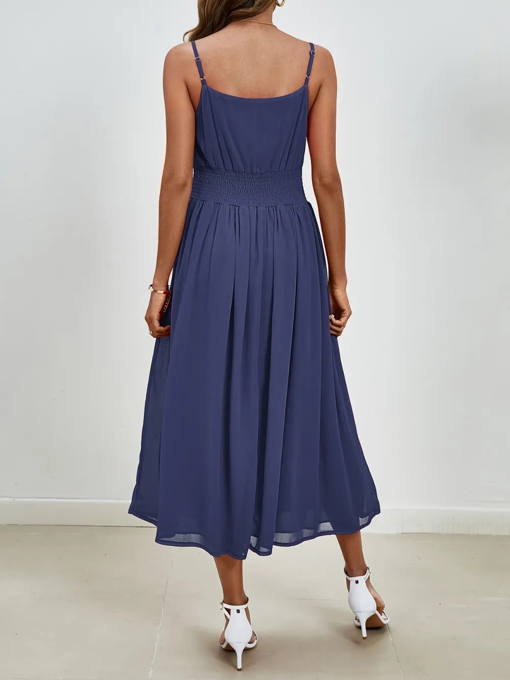 Chiffon dress V-neck strapless long dress for wedding guests - Luzilly Bridal & Apparel