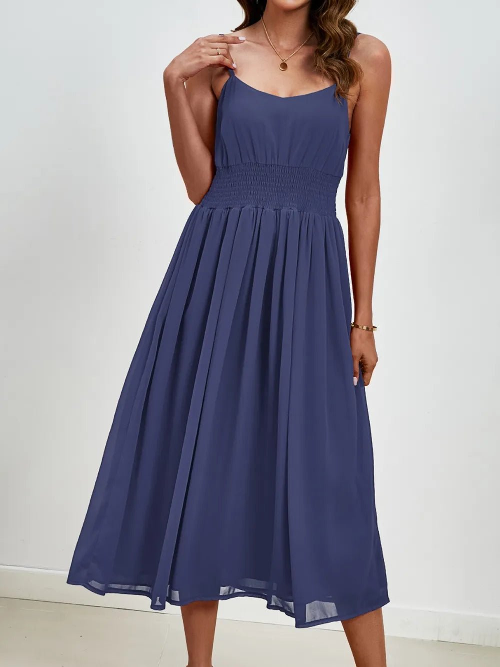 Chiffon dress V-neck strapless long dress for wedding guests - Luzilly Bridal & Apparel