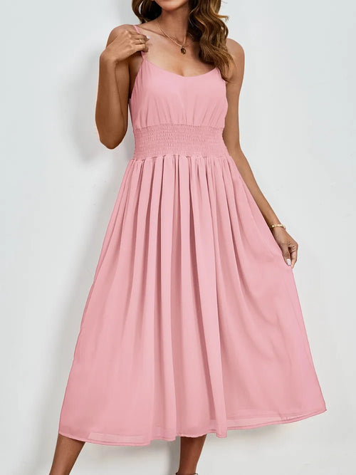 Chiffon dress V-neck strapless long dress for wedding guests - Luzilly Bridal & Apparel