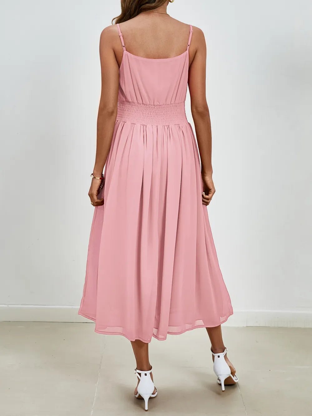 Chiffon dress V-neck strapless long dress for wedding guests - Luzilly Bridal & Apparel