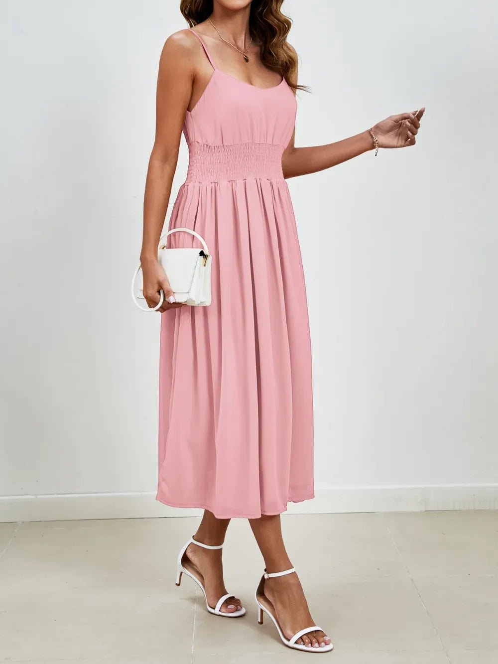 Chiffon dress V-neck strapless long dress for wedding guests - Luzilly Bridal & Apparel