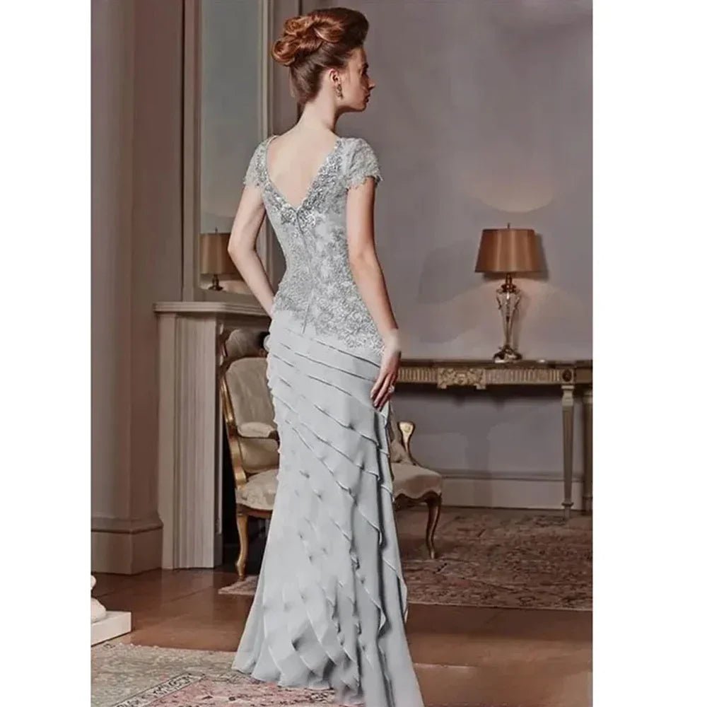 Chiffon Floor-Length Mermaid Mother of the Bride Dress - Luzilly Bridal & Apparel