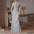 Chiffon Floor-Length Mermaid Mother of the Bride Dress - Luzilly Bridal & Apparel