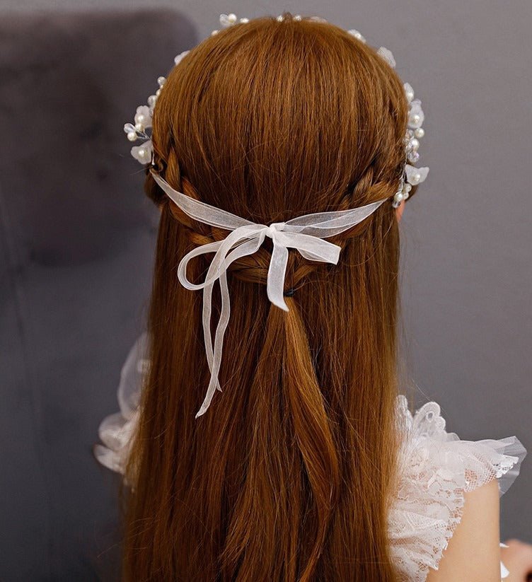 Childrens Headwear, White Flower Wreath, Girl Hair Accessories, Princess Headband, Performance Girl Headband, Headband - Luzilly Bridal & Apparel