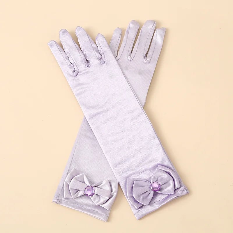 Children's Satin Bow Gloves for Flower Girls - Luzilly Bridal & Apparel