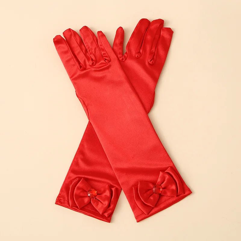 Children's Satin Bow Gloves for Flower Girls - Luzilly Bridal & Apparel