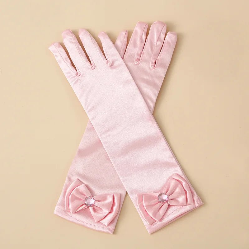 Children's Satin Bow Gloves for Flower Girls - Luzilly Bridal & Apparel