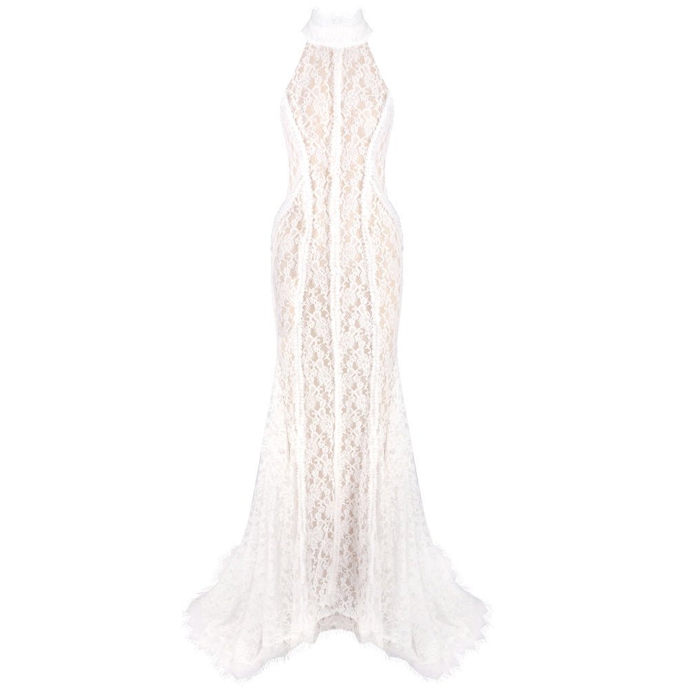 Chinese Retro Morning Gowns Bridal Wedding Toast Dress White Dress Cheongsam Slim Fit Evening Dress - Luzilly Bridal & Apparel