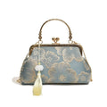 Chinese Style Embroidered Shoulder Bag | Elegant Handbag & Retro Small Square Bag (Wedding Party Luxury Designer Women's Evening Clutch) - Luzilly Bridal & Apparel