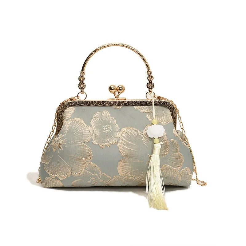 Chinese Style Embroidered Shoulder Bag | Elegant Handbag & Retro Small Square Bag (Wedding Party Luxury Designer Women's Evening Clutch) - Luzilly Bridal & Apparel