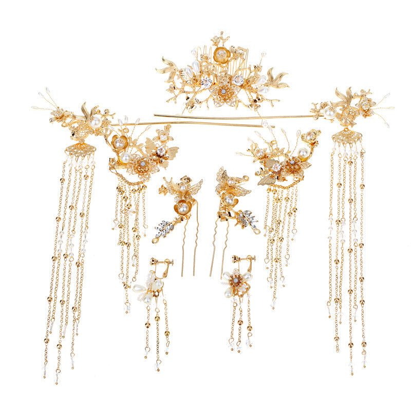 Chinese-Style Floral Bridal Hair Ornament - Luzilly Bridal & Apparel