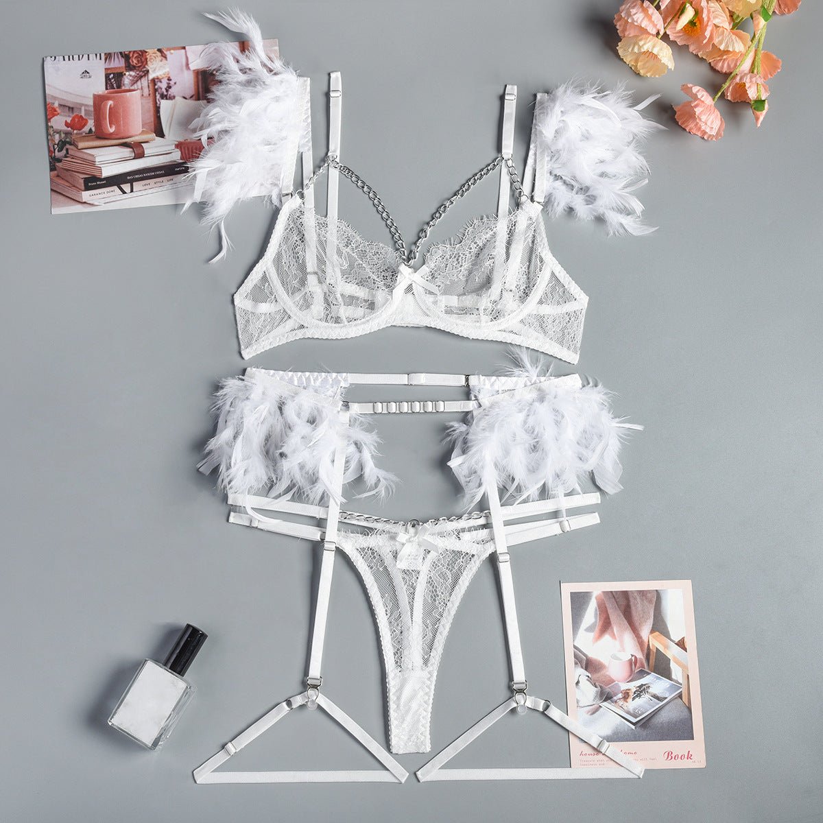 Christma Chains Lace Sexy Lingerie Women Underwear Bra Pa - Luzilly Bridal & Apparel