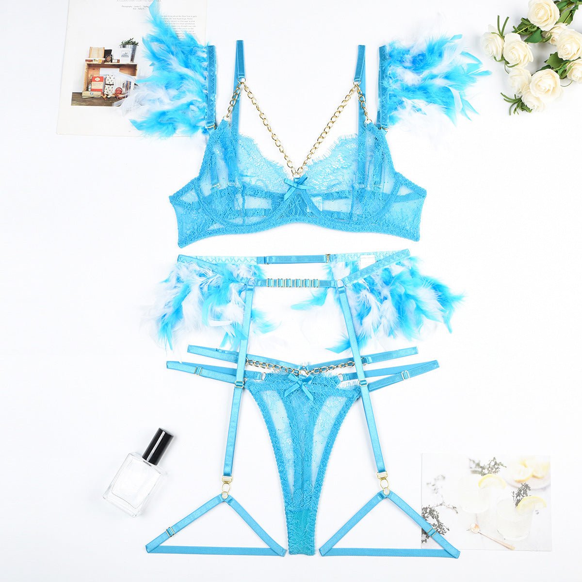 Christma Chains Lace Sexy Lingerie Women Underwear Bra Pa - Luzilly Bridal & Apparel