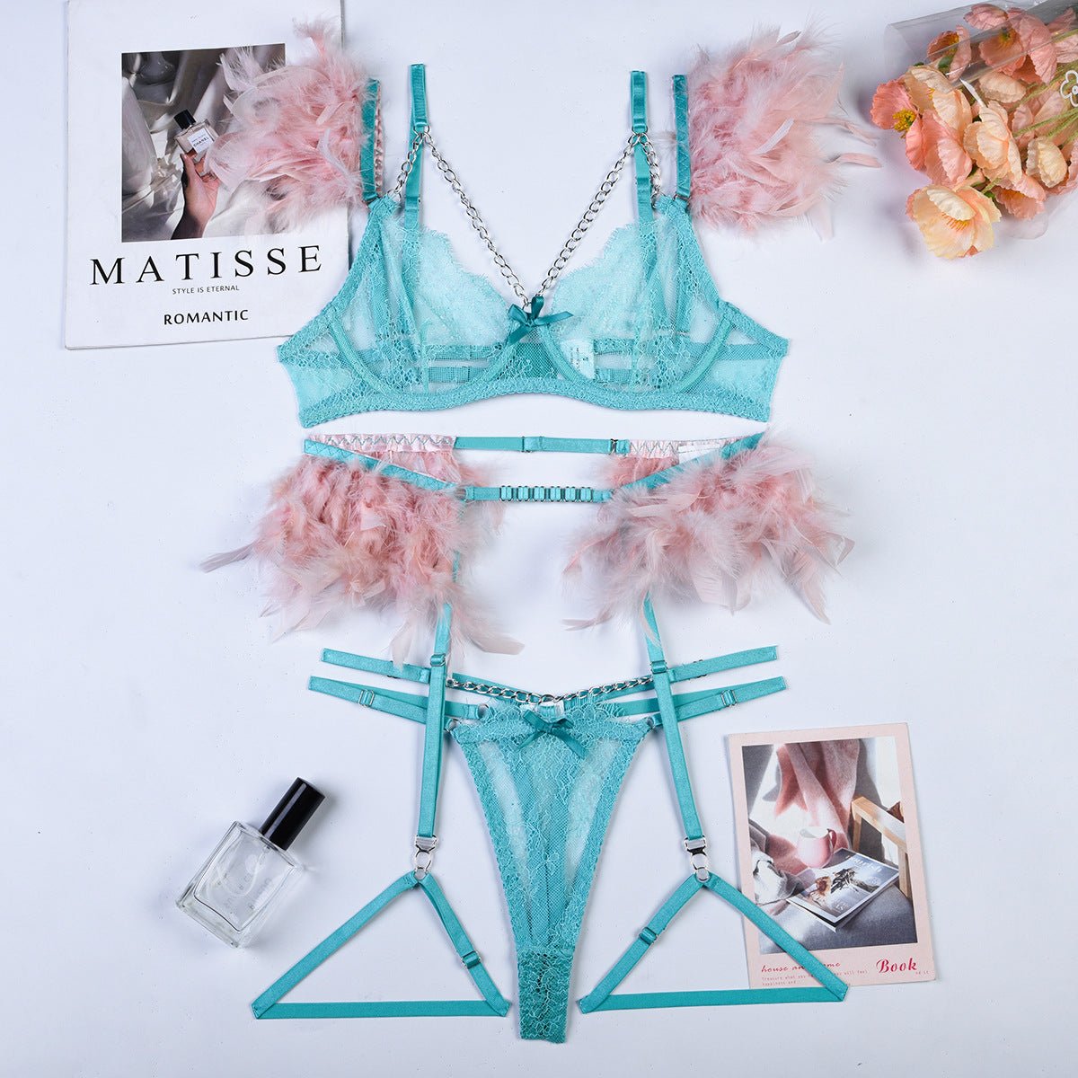 Christma Chains Lace Sexy Lingerie Women Underwear Bra Pa - Luzilly Bridal & Apparel
