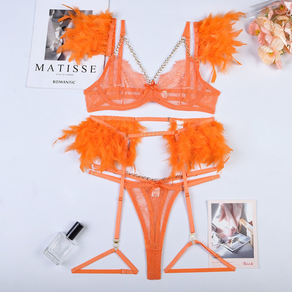 Christma Chains Lace Sexy Lingerie Women Underwear Bra Pa - Luzilly Bridal & Apparel
