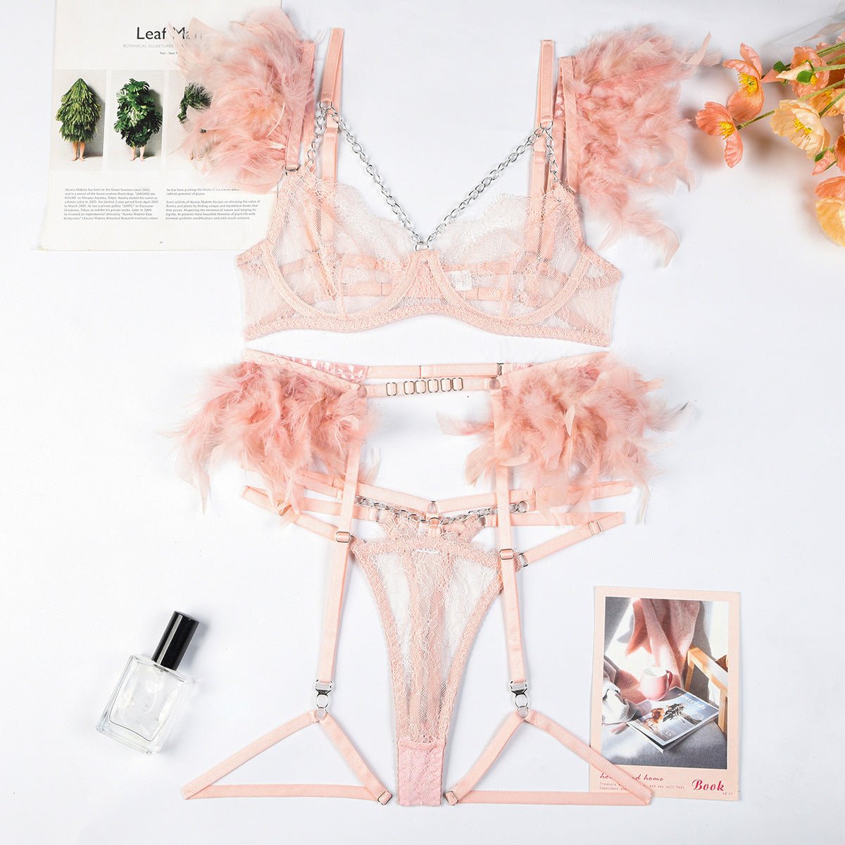 Christma Chains Lace Sexy Lingerie Women Underwear Bra Pa - Luzilly Bridal & Apparel